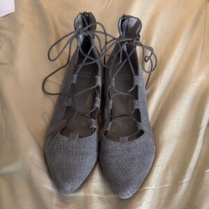 Eileen Fisher Gray Loop Pointed Toe Flats